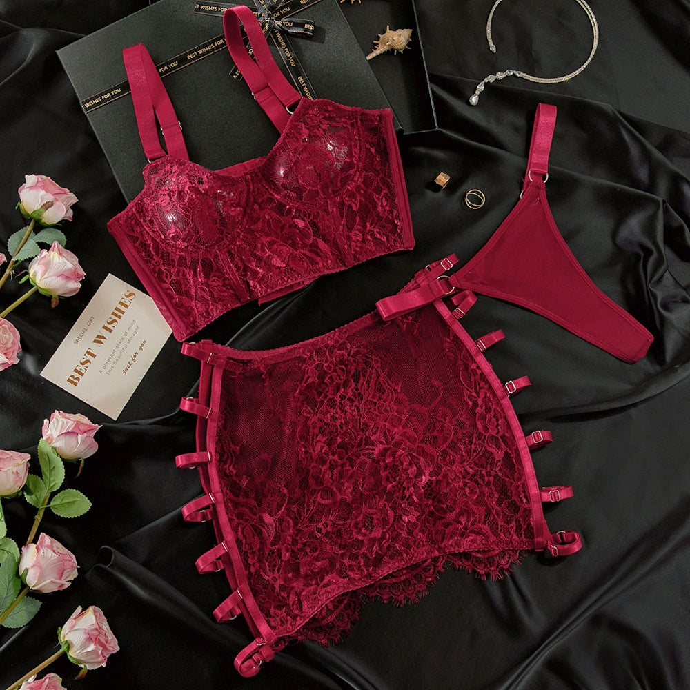 High Elastic Lace Underwear Seductive 3D Tailored Slim Elegant Fashion Essential Lingerie Set