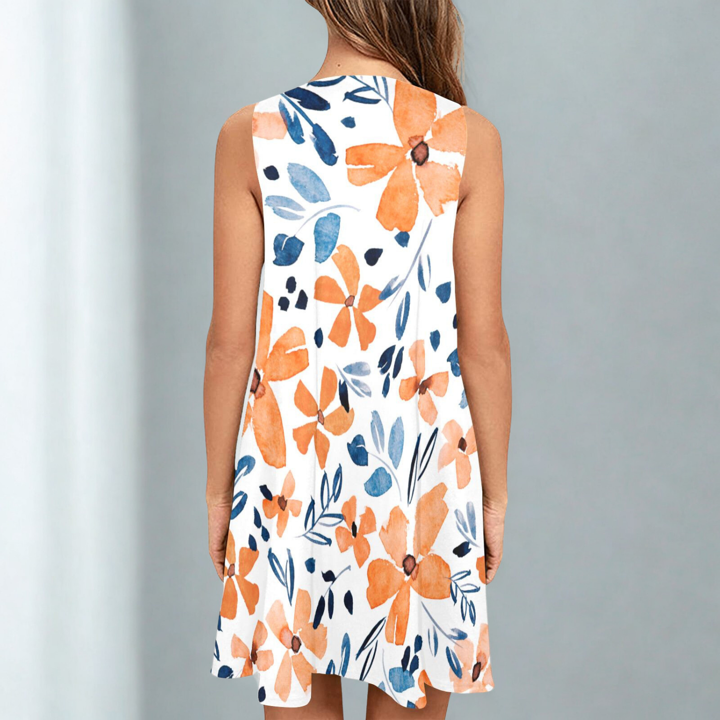 Boho Floral Summer Sundress with Pockets, Sleeveless A-Line Casual Fit, Gift for Her XS–3XL