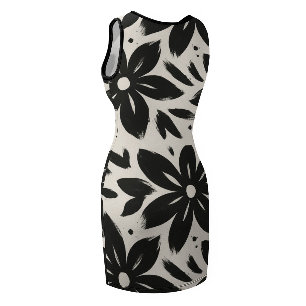 Bold Floral Bodycon Mini Dress | Sleeveless Summer Clubwear | Statement Fit | Exclusive Print
