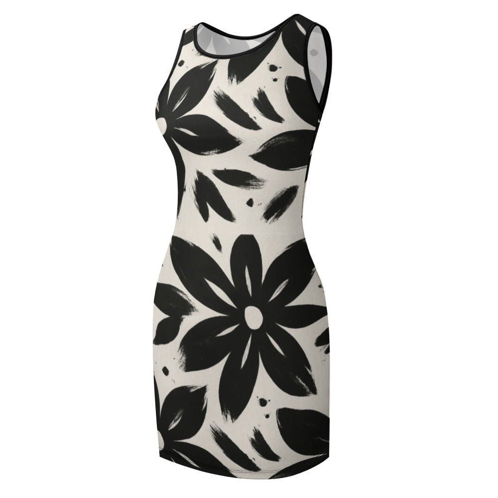 Bold Floral Bodycon Mini Dress | Sleeveless Summer Clubwear | Statement Fit | Exclusive Print