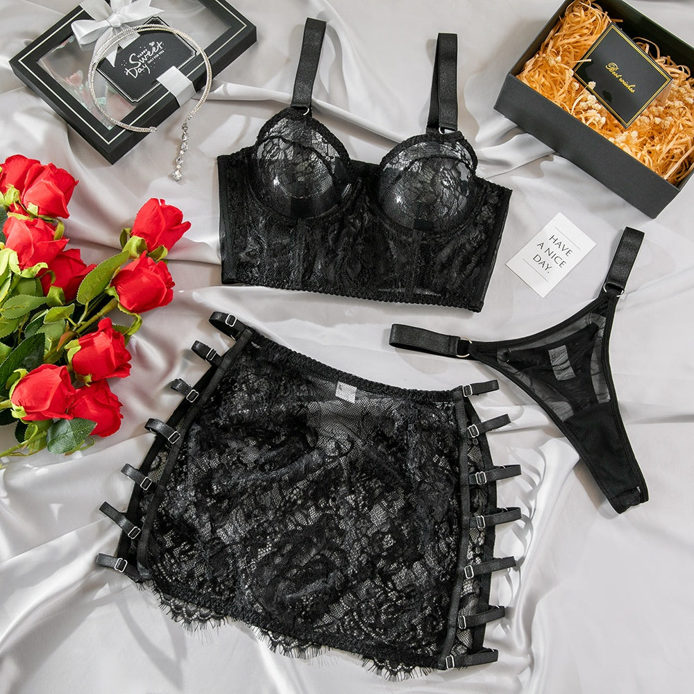 High Elastic Lace Underwear Seductive 3D Tailored Slim Elegant Fashion Essential Lingerie Set